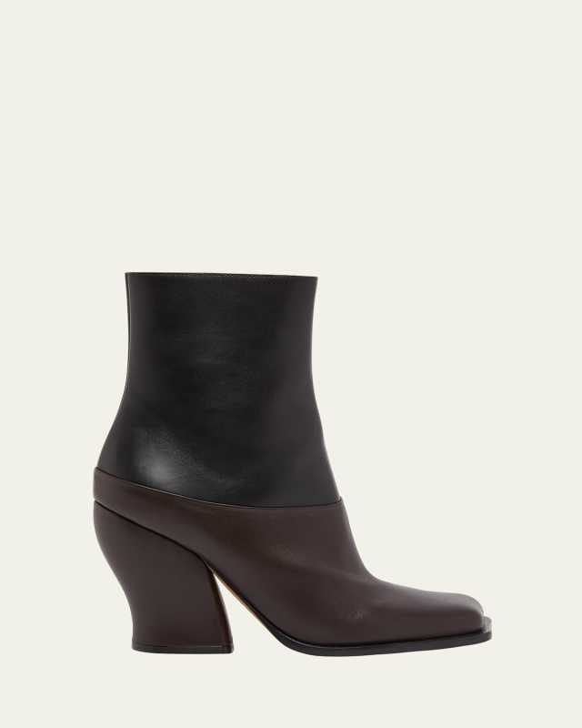 Onda Bicolor Leather Ankle Booties
