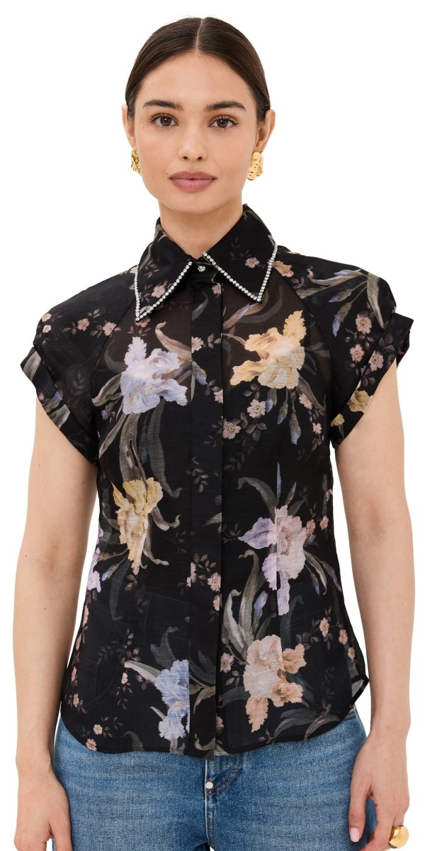 Zimmermann Eden Fitted Blouse Iris Sherbet
