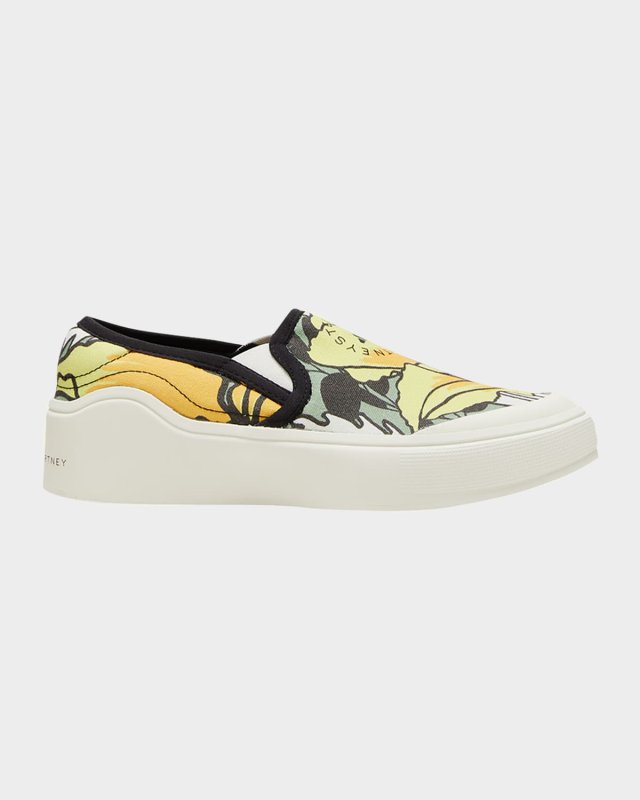 Printed Slip-On Court Sneakers