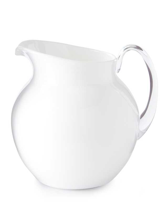 Palla Transparent Acrylic Pitcher, White