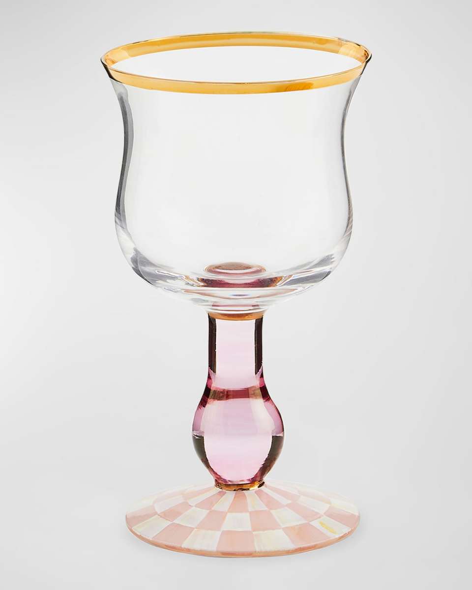 Rosy Check Wine Glass