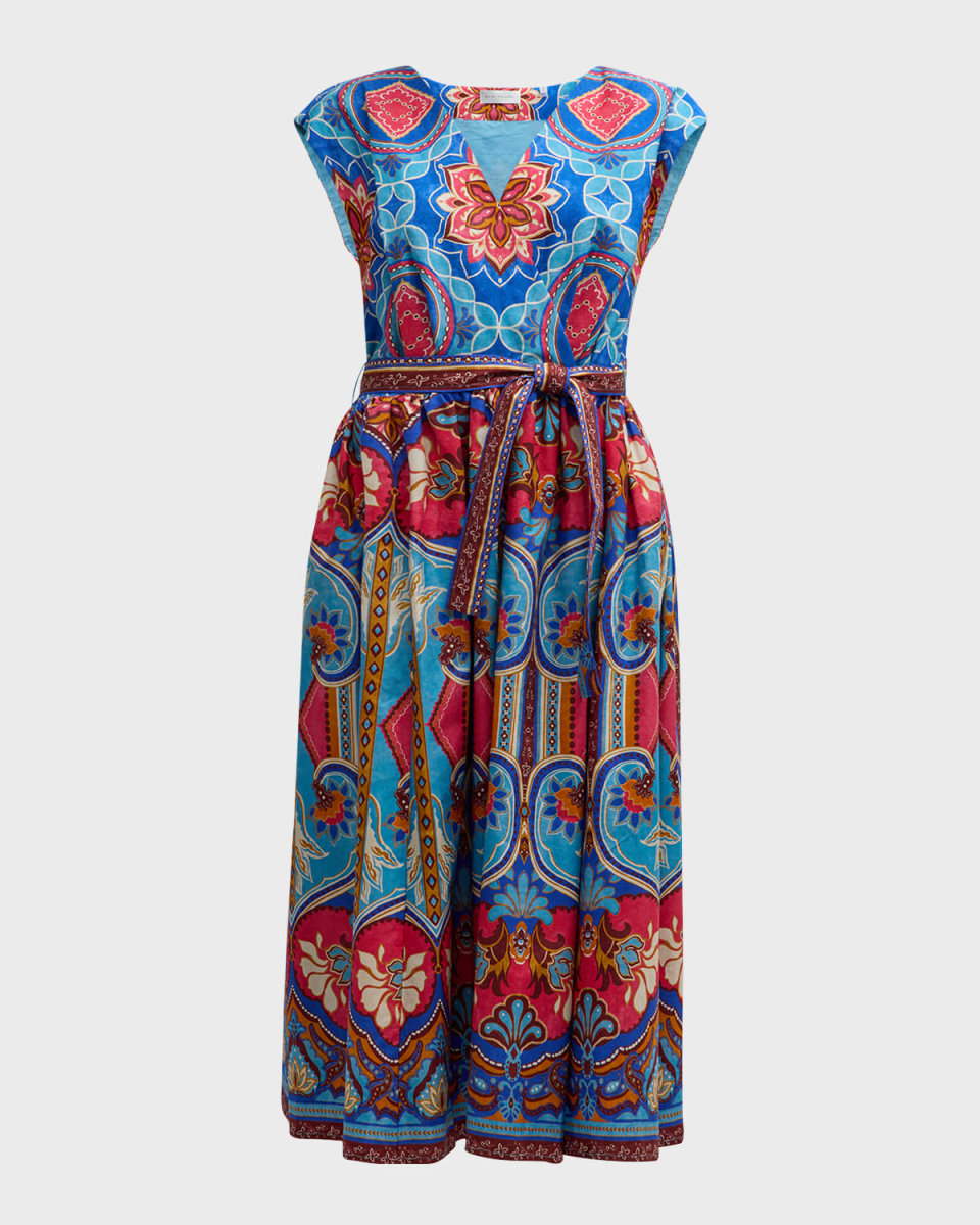 The Adeline Floral-Print Cotton Midi Dress