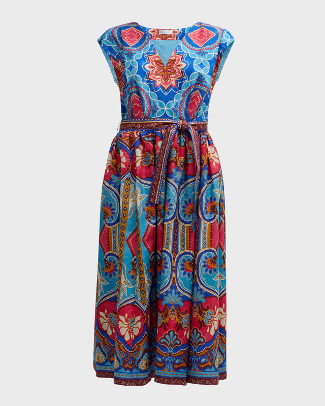 The Adeline Floral-Print Cotton Midi Dress