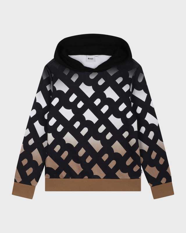 Boy's Gradient Logo-Print Hoodie, Size 6-12