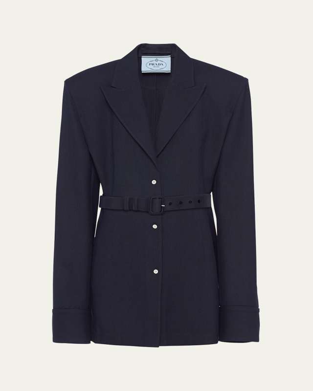 Single-Breasted Pinstripe Wool Jacket