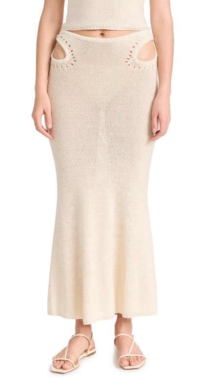 Christopher Esber Pointelle Clasp Skirt Natural