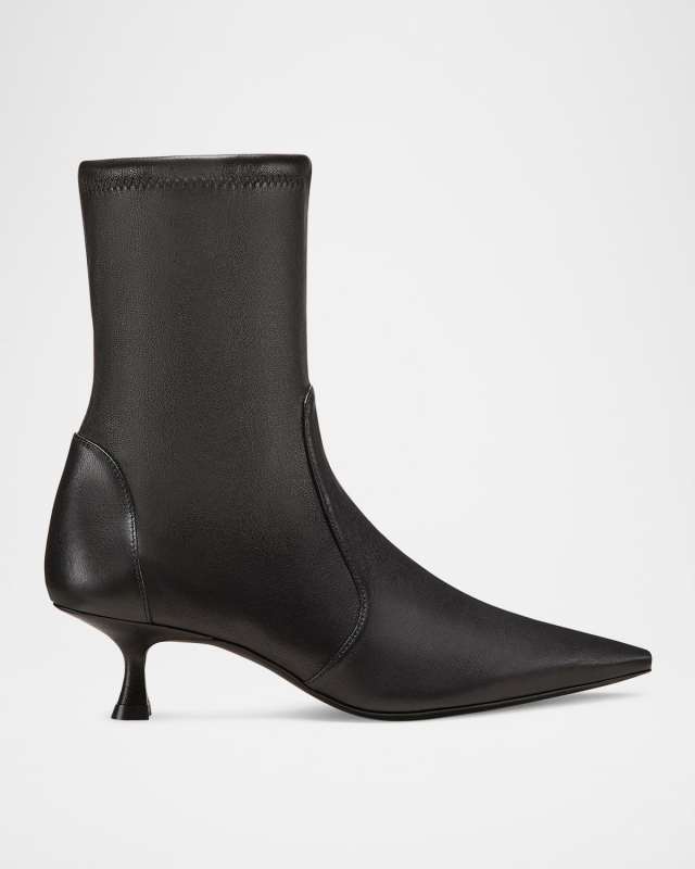Naomi Stretch Leather Ankle Booties