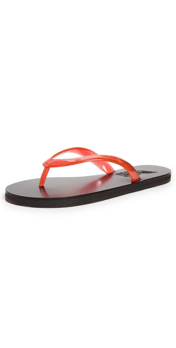 Ancient Greek Sandals Saionara Jelly Flip Flops Clear Red
