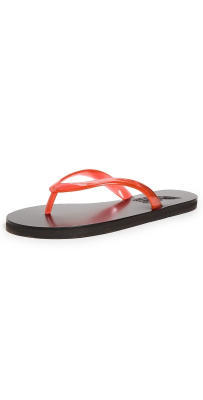 Ancient Greek Sandals Saionara Jelly Flip Flops Clear Red