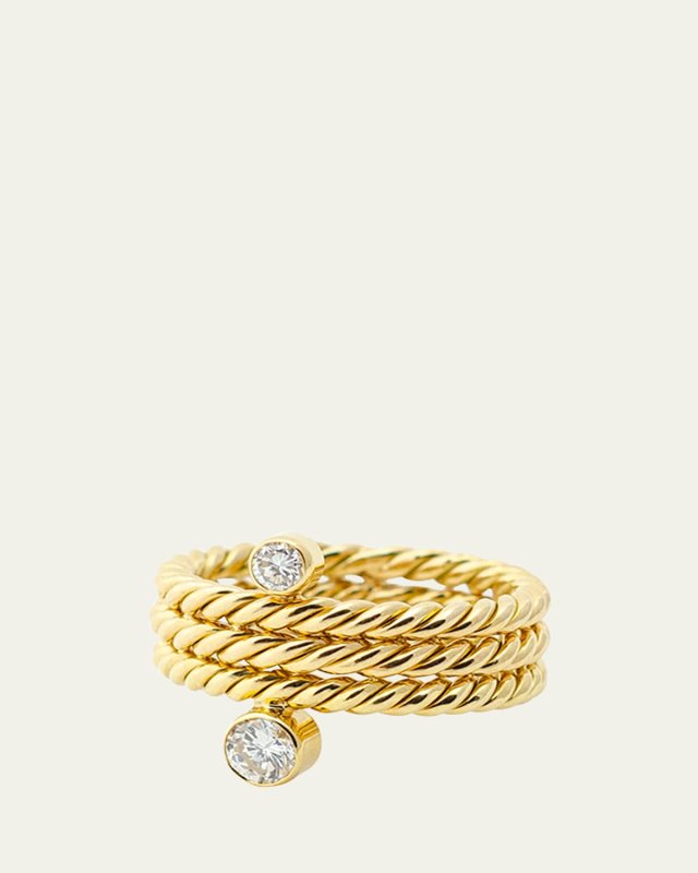 Hand Twisted 3 Row Diamond Ring, Size
