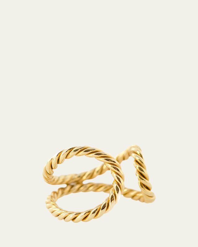 18K Yellow Gold Open Shank Twisted Ring
