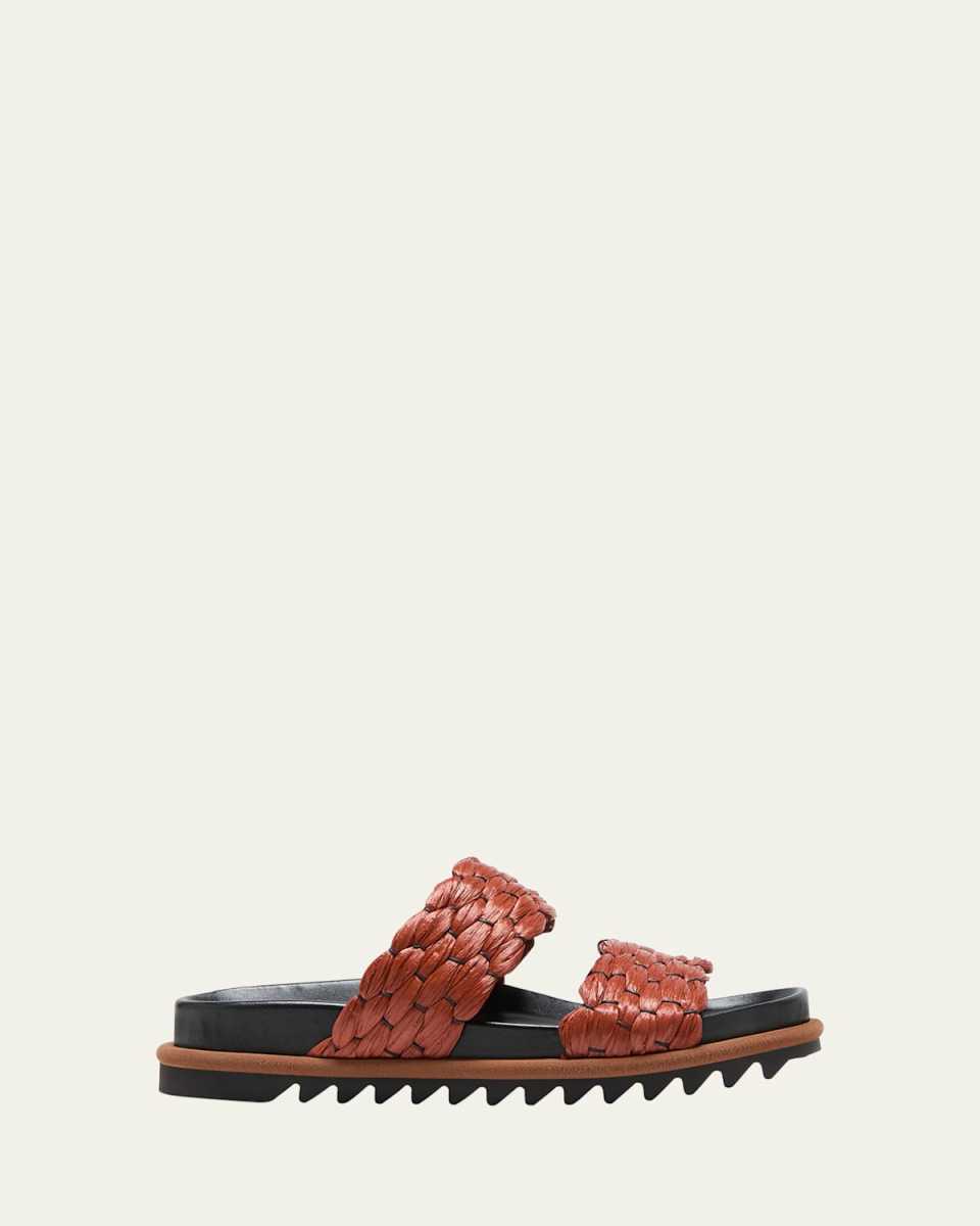 Woven Raffia Dual-Band Comfort Sandals