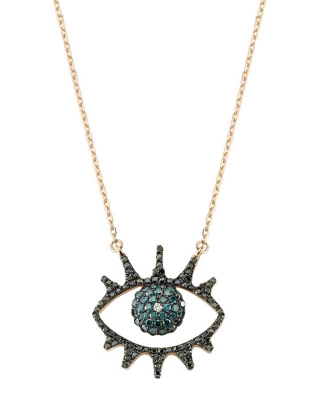 Eye Light Open Multi-Diamond Pendant Necklace