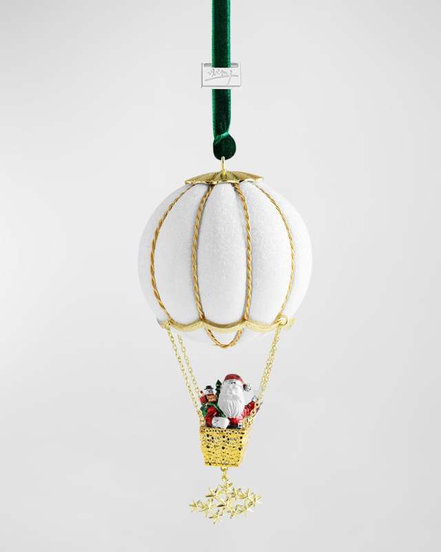 Santa In Balloon Ornament