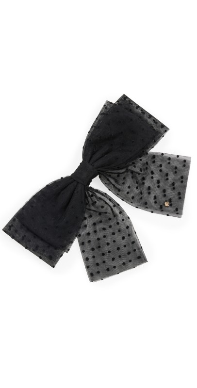 Lele Sadoughi Swiss Dot Sheer Bow Barrette Jet