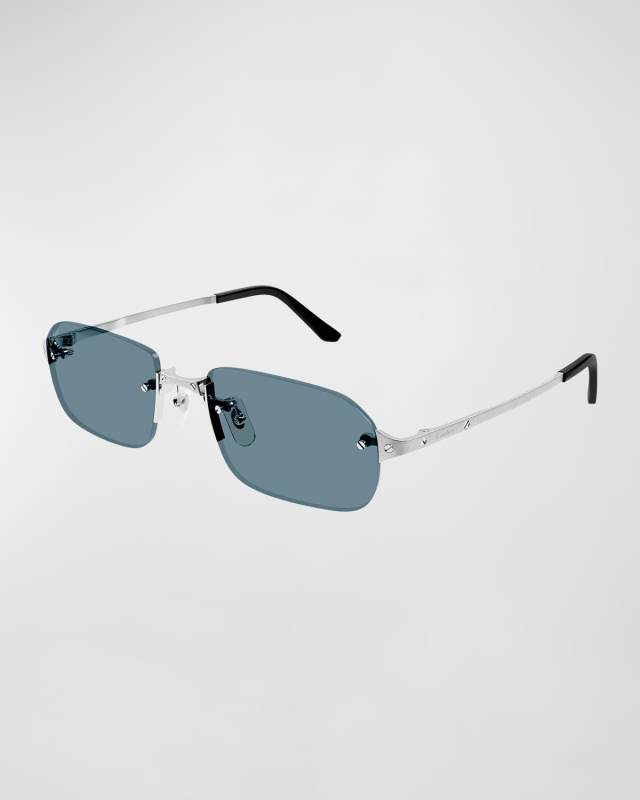 Rimless Metal Rectangle Sunglasses