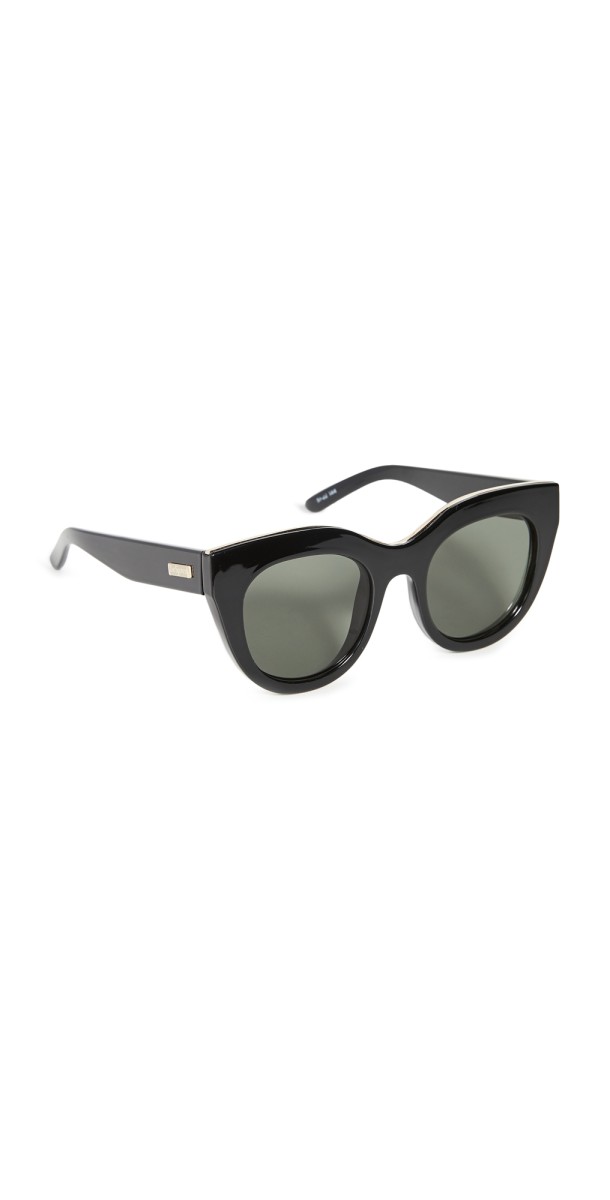 Le Specs Air Heart Sunglasses Black Gold/Khaki Mono