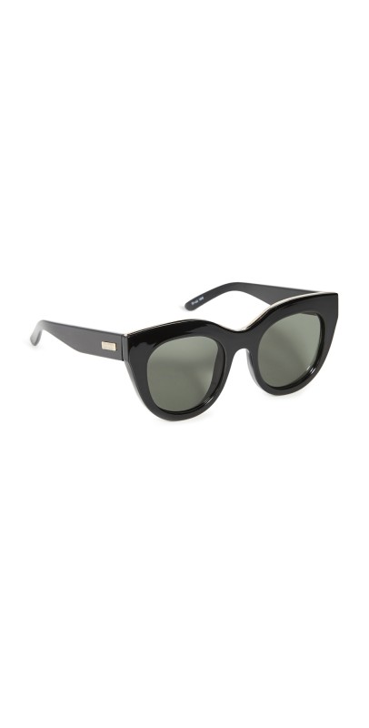 Le Specs Air Heart Sunglasses Black Gold/Khaki Mono