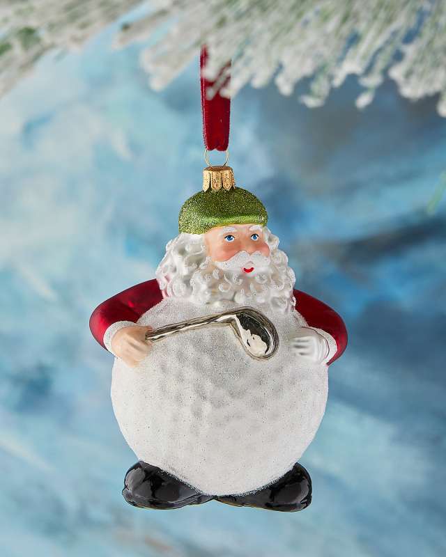 Golf Ball Santa Christmas Ornament