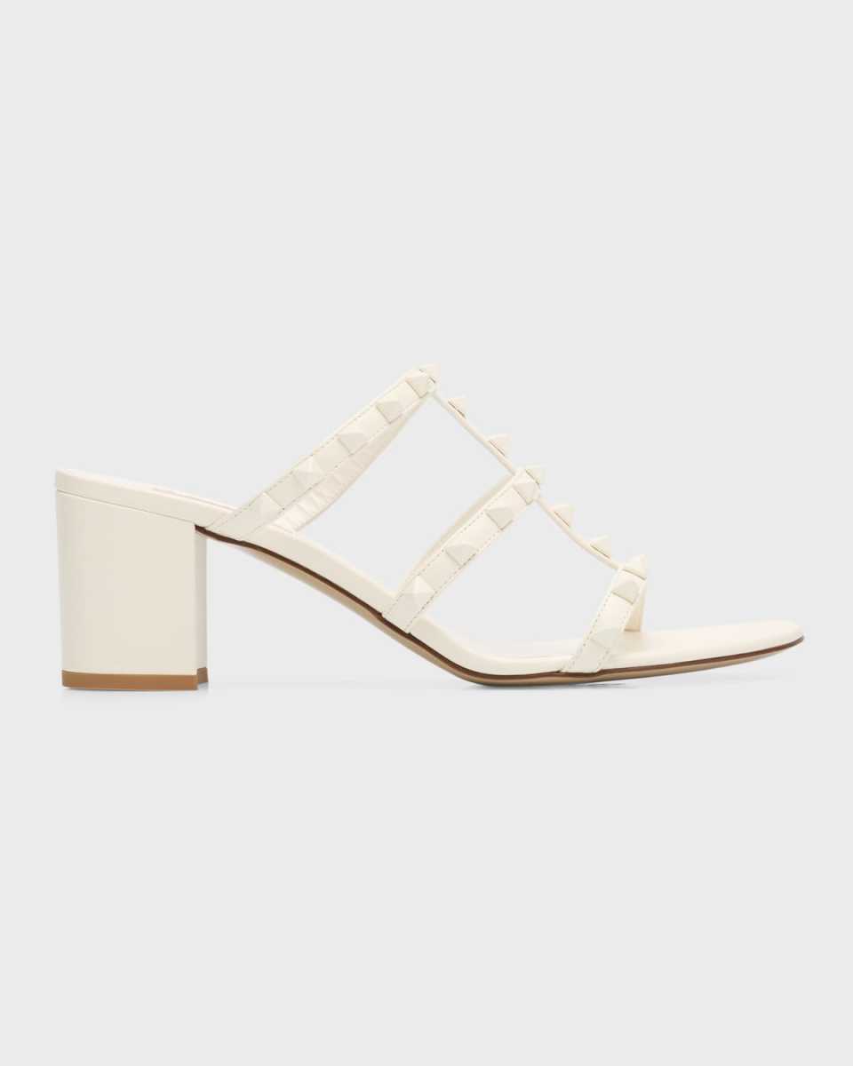 Rockstud Tonal Nappa Leather Caged Sandals