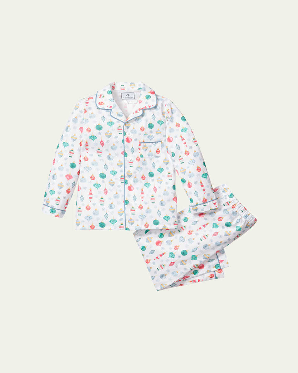Kid's Vintage Ornaments Pajama Set, Size 6M-14