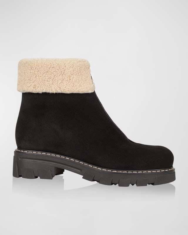 Abba Suede Shearling Waterproof Booties