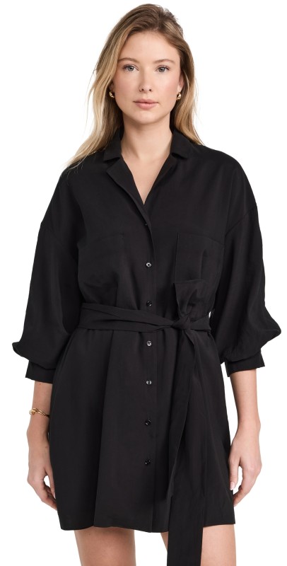 endless rose Belted Mini Shirt Dress Ocean Blue