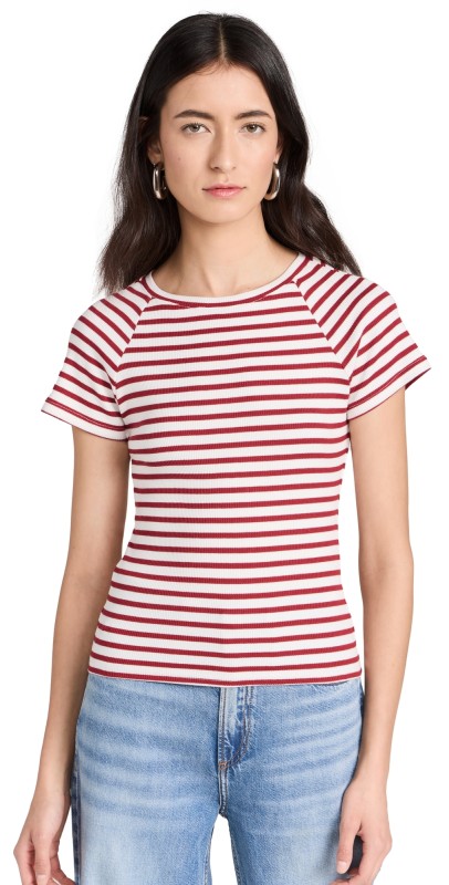 PAIGE Bijou Tee Ivory Multi Stripe