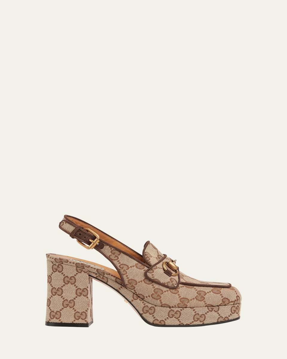 Lady Monogram Horsebit Slingback Pumps