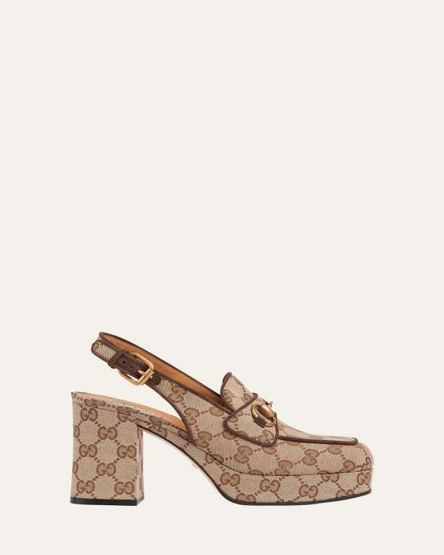 Lady Monogram Horsebit Slingback Pumps