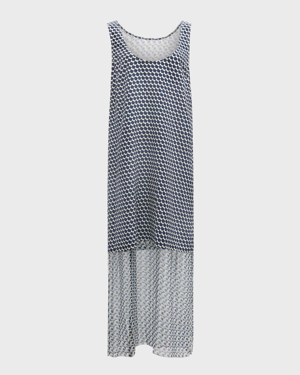 Geometric Silk-Blend Midi Dress
