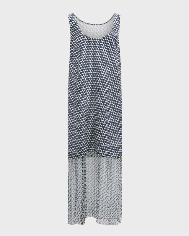 Geometric Silk-Blend Midi Dress