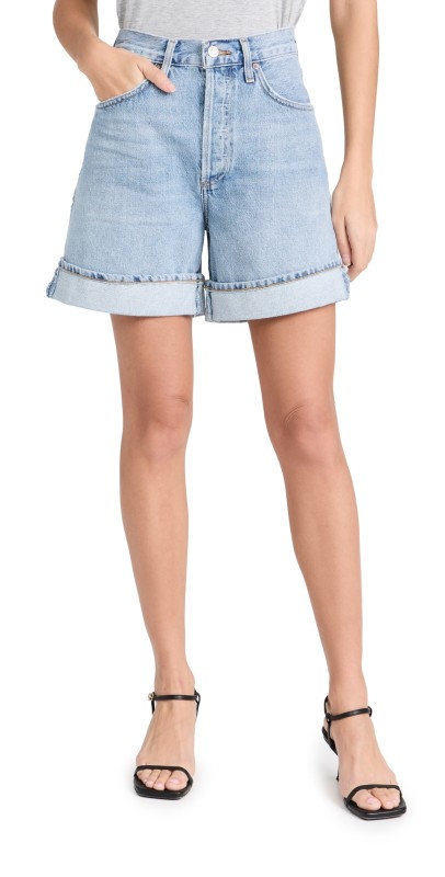 AGOLDE Dame Shorts: High Rise Baggy Cuff Tension