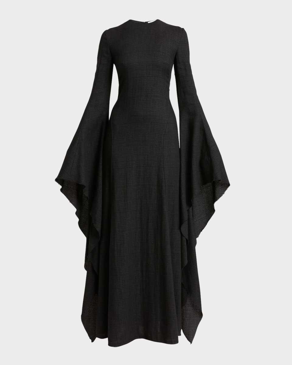 Sigrud Flare-Sleeve A-line Woven Maxi Dress