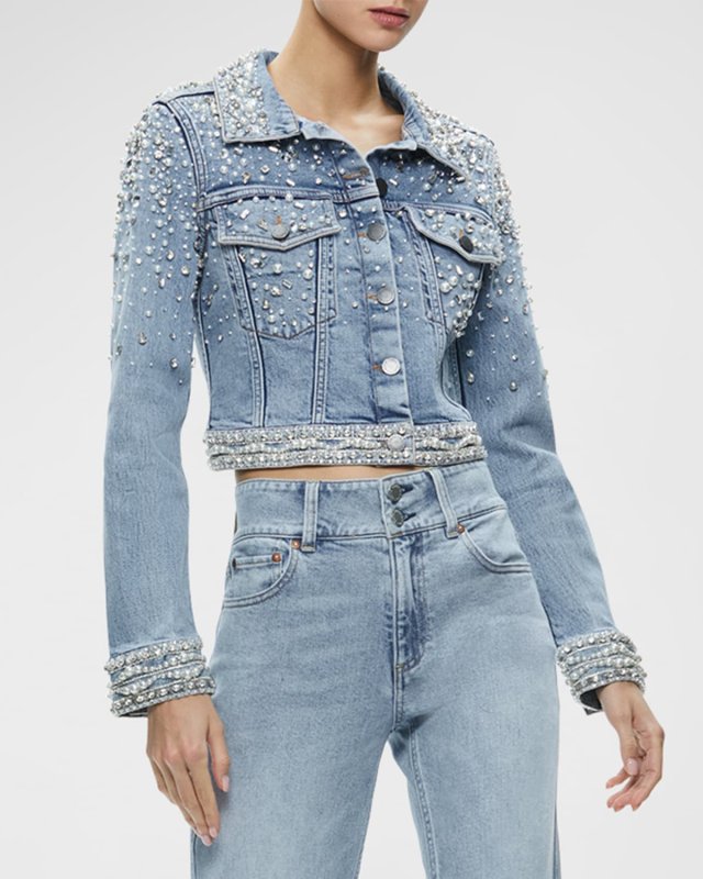Nelson Embellished Fitted Denim Jacket