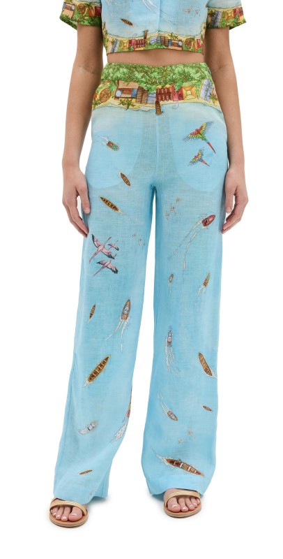 Casablanca Printed Straight Leg Trousers Maison Sur Piloti