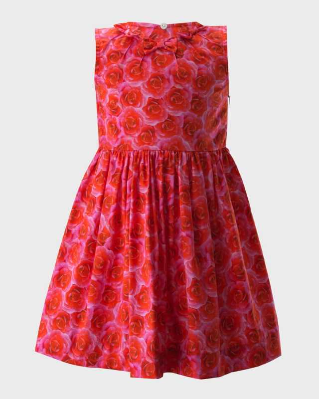 Girl's Classic Rose-Print Sleeveless Dress, Size 2-10