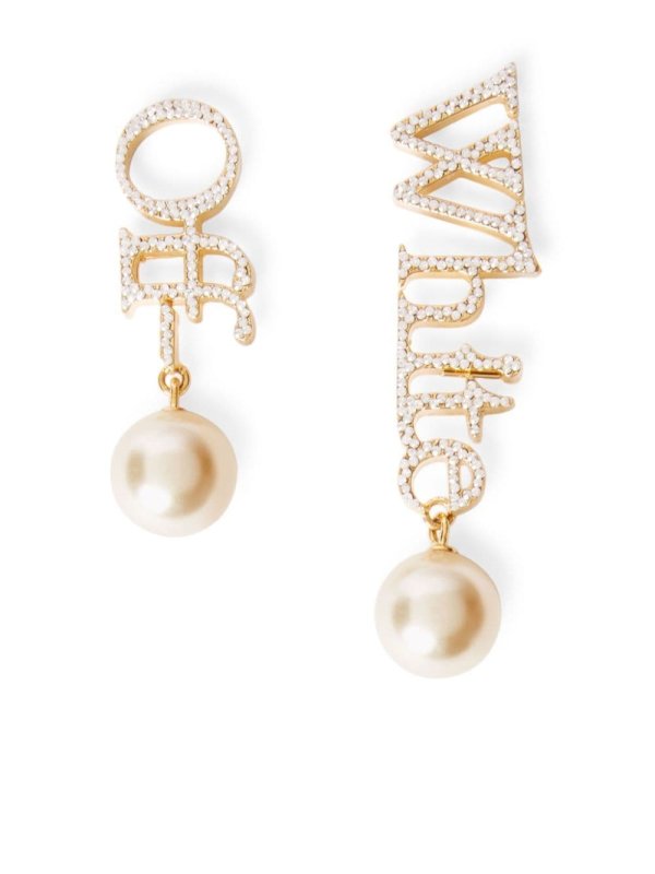 logo pearl drop earrings