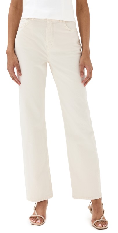 Reformation Abby High Rise Straight Jeans Fior Di Latte