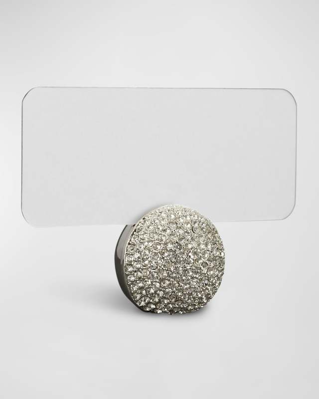 Pave Platinum-Plated Sphere Place Card Holders, Set of 6
