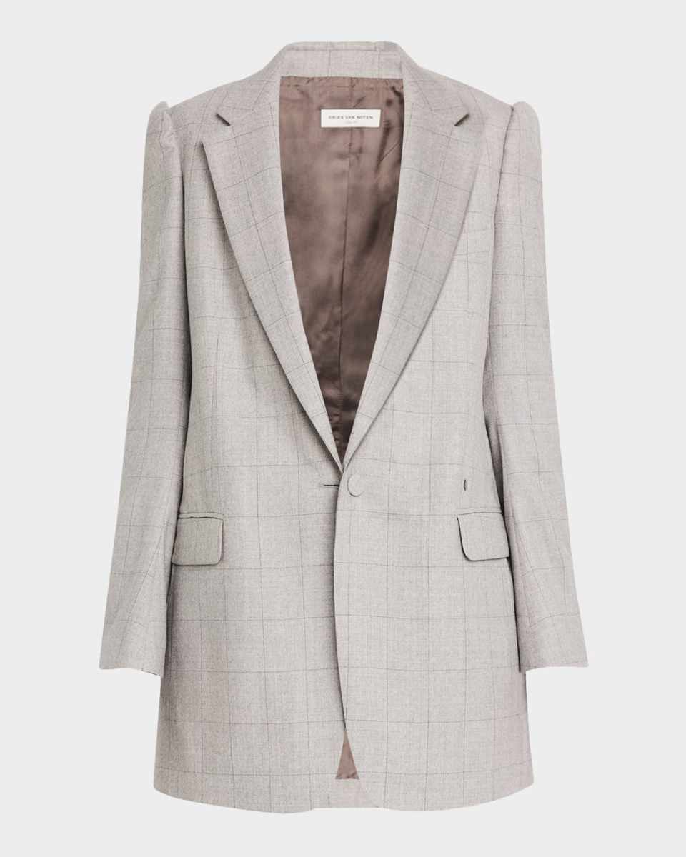 Benza Check Single-Breasted Jacket