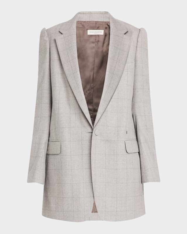 Benza Check Single-Breasted Jacket