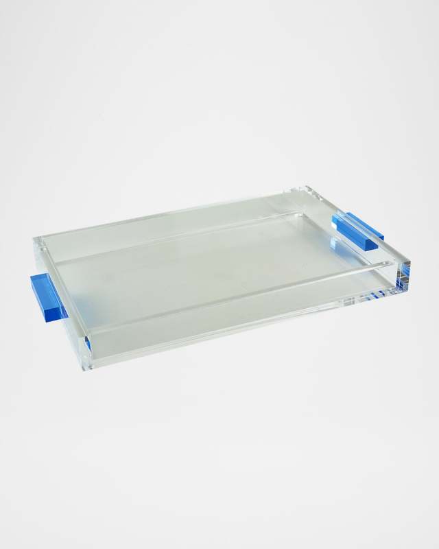 Clear Lucite Tray with Handles