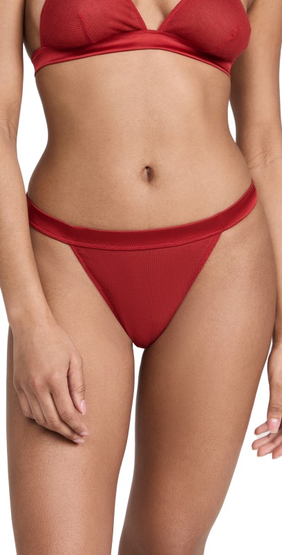 Kiki De Montparnasse Ribbed Intime Thong Red