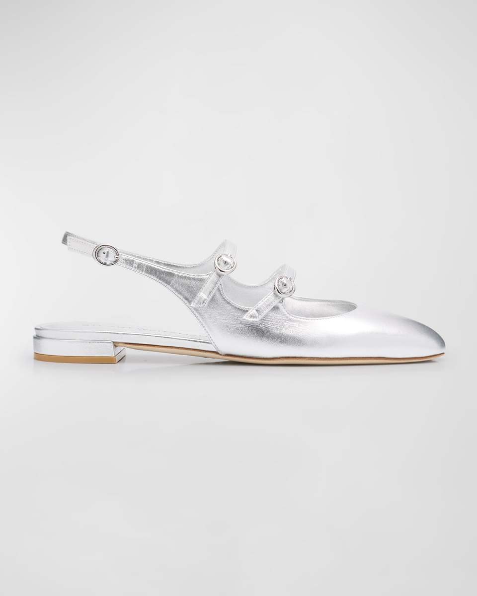 Benni Metallic Mary Jane Ballerina Flats