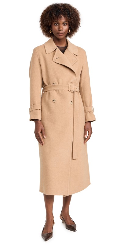 Vince Lofty Belted Long Coat Camel