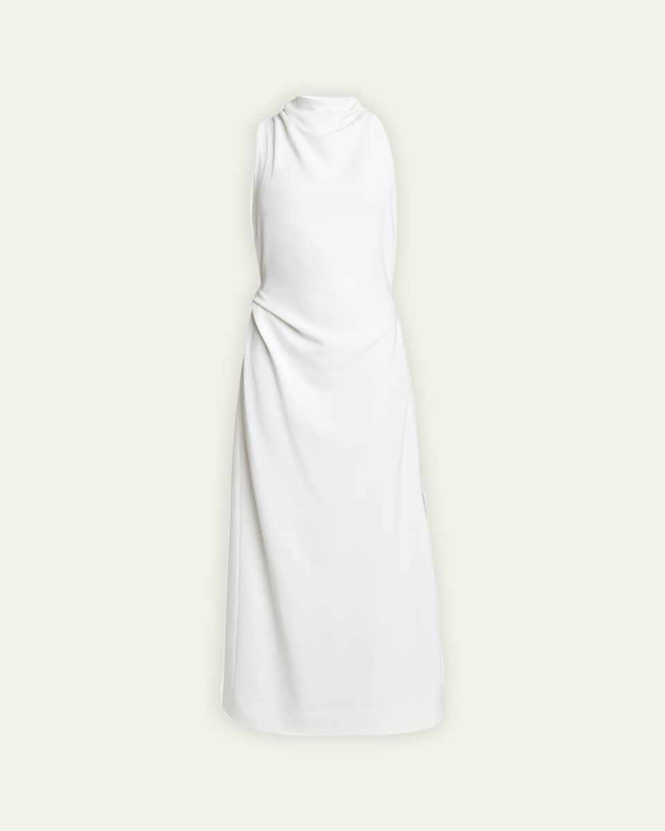 Selena Backless Twist Back Matte Viscose Crepe Dress