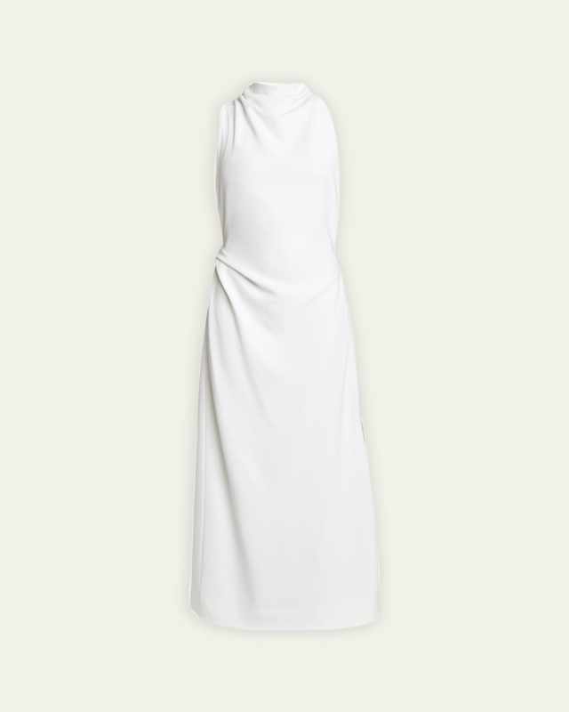 Selena Backless Twist Back Matte Viscose Crepe Dress