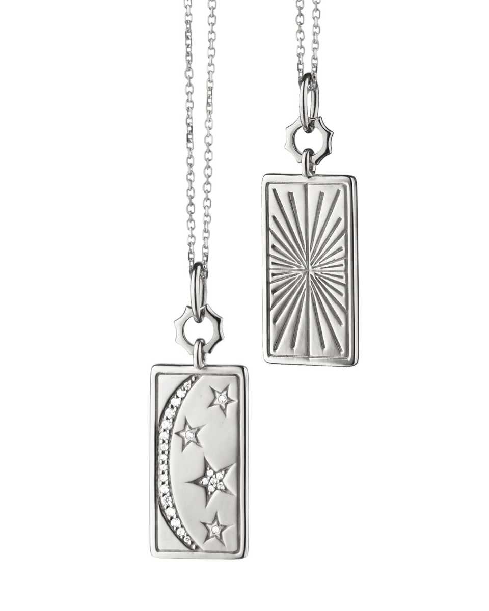Sterling Silver "My Sun Moon Stars" Charm Necklace