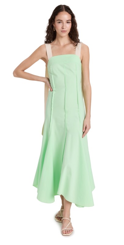 Victoria Beckham Strappy Midi Dress Pistachio